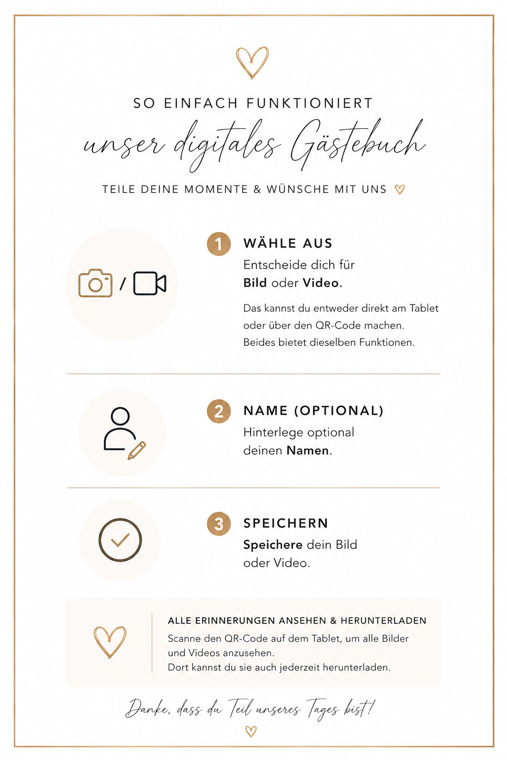 Digitales Gästebuch - Bilderrahmen